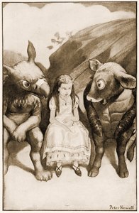 「アリスに冒険を語り始めた」、ルイス・キャロルのイラスト「不思議の国のアリスの冒険」、1901
